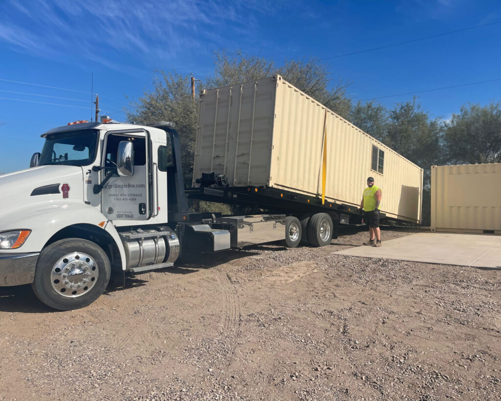 Container delivery truck Burlington